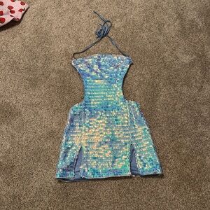 Iridescent Backless Dress